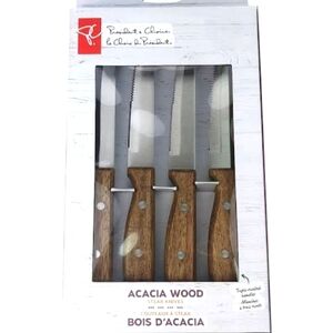 NWOT PC Acacia Wood Steak Knives Set 6pcs